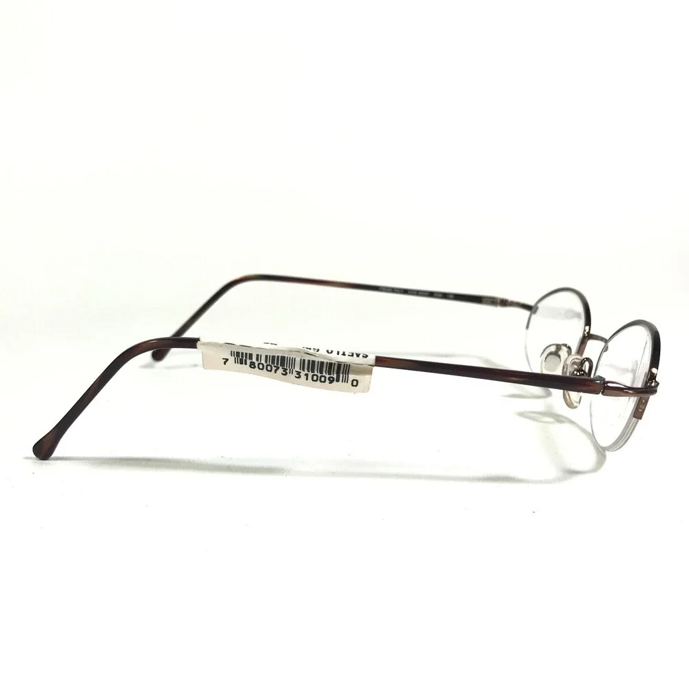 Nine West Petite Eyeglasses Frames 217 EG4 Brown Round Half Rim 46-18-130